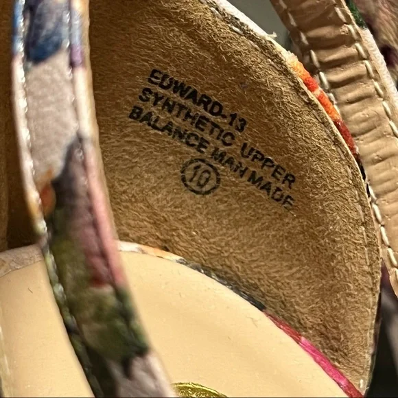 Chase & Chloe Floral Open toe heel sandals Sz. 10 • "Edward-13" - Picture 5 of 6